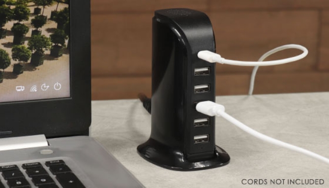 Picture 2 of Six-Port USB Charger With USB-C Port Charge Devices Up To 20X Faster