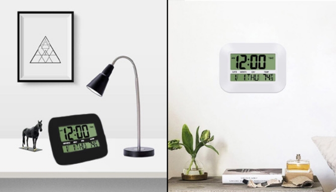 Picture 2 of Large Display Digital Calendar Clock with Temperature Gauge