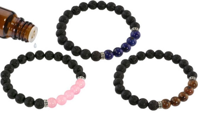 Picture 3 of Aromatherapy Lava Bead Bracelet - Includes Essential Oils