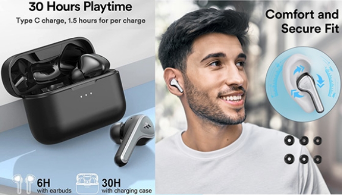 Picture 3 of True Wireless Stereo Earbuds with 3-Way Active Noise Cancellation