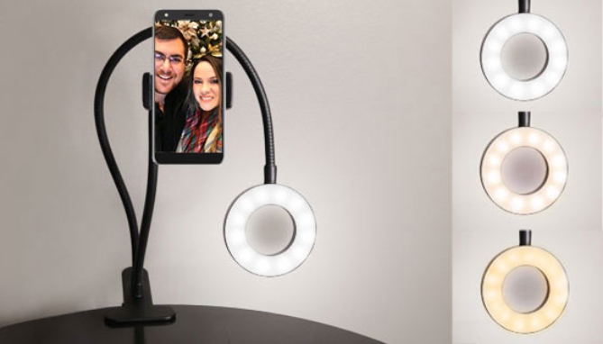 Picture 6 of Live Streaming/Picture Taking Ring Light Kit w/ Gooseneck Mount