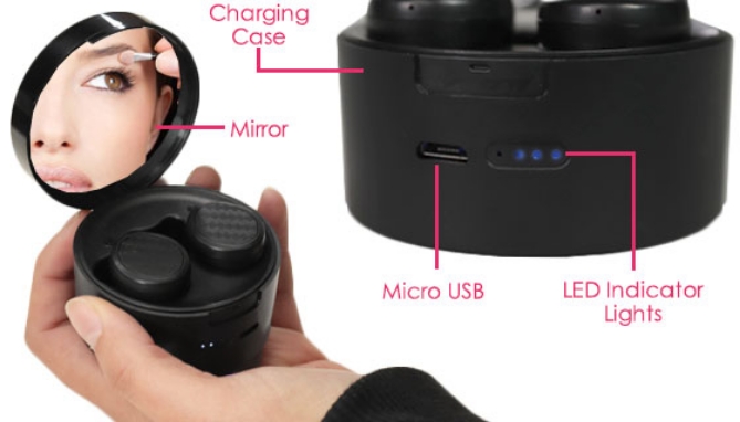 Click to view picture 4 of True Wireless Earbud Compact Designer Mirror