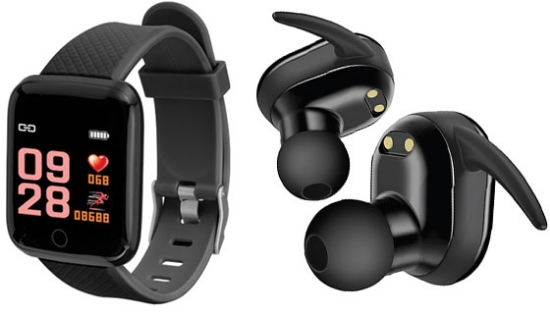 Kick your health into hi-gear with this combo pack featuring a premium fitness tracker and high-grade true wireless earbuds.