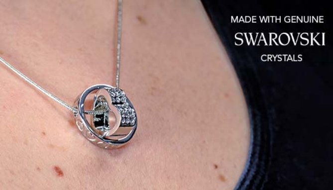 Click to view picture 6 of Genuine Swarovski Circle with Heart Necklace