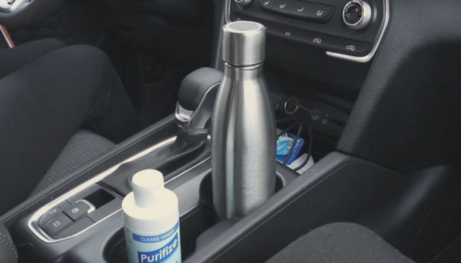 Click to view picture 3 of Insulated Water Bottle with UV-C Sanitizing Cap