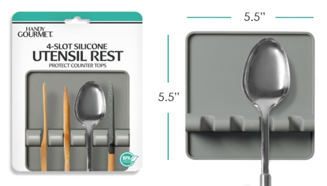 Picture 2 of 4-Slot Silicone Utensil Rest