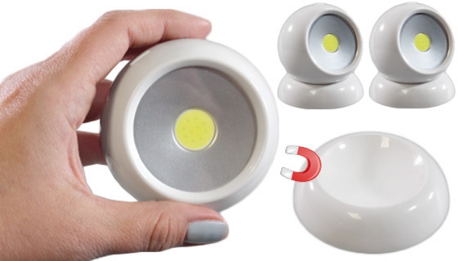 Picture 7 of Magnetic Rota-Ball Light 2pk with Remote