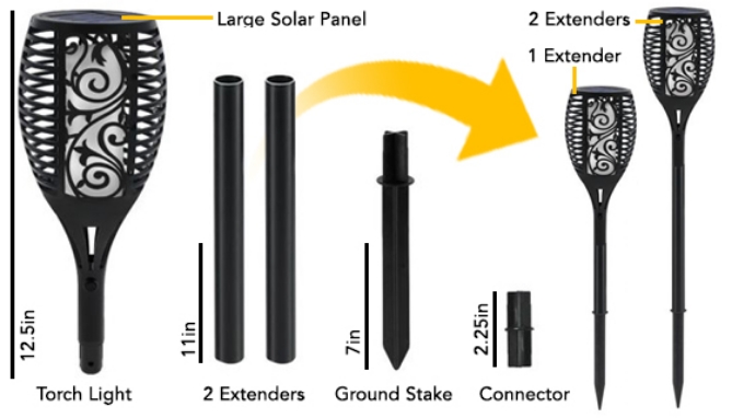 Picture 4 of Solar Dancing Flame Torch Light