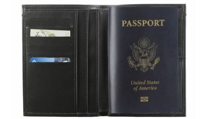 Picture 2 of Deluxe Leather RFID Blocking Passport Wallet