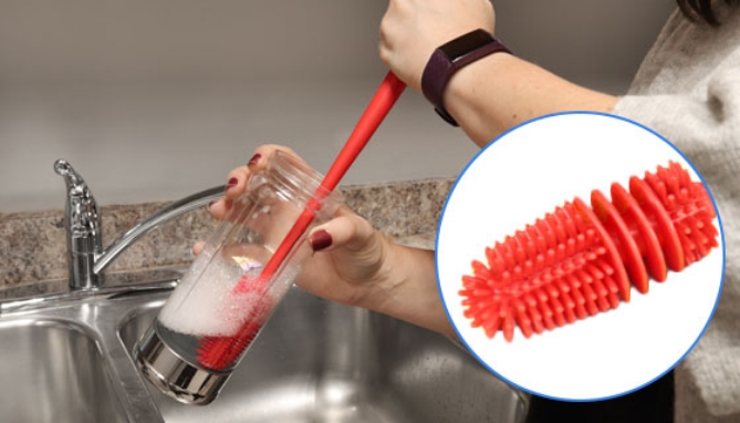 Picture 4 of Silicone Bottle Brush Cleaner Set with Straw Cleaner