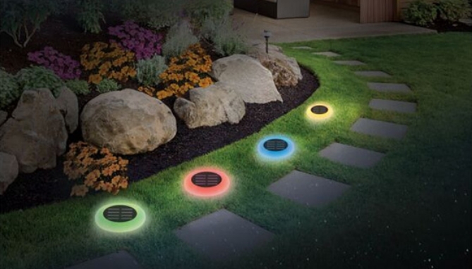 Click to view picture 3 of Set of 2 Solar Powered, Color Changing Landscape Lights