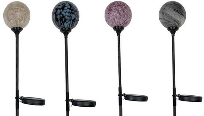 Picture 7 of 4-Pack of Solar-Powered Moonrays Globe Stake Lights