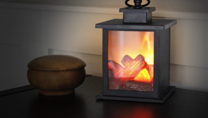 Picture 3 of LED Antique Fireplace Lantern