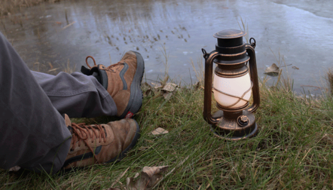 Picture 6 of Vintage Look Hurricane Lantern w/ Gorgeous Realistic Flicker Flame 2-Pack