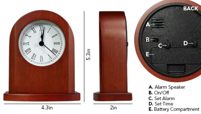 Click to view picture 2 of Sweda Rosewood Dome Clock