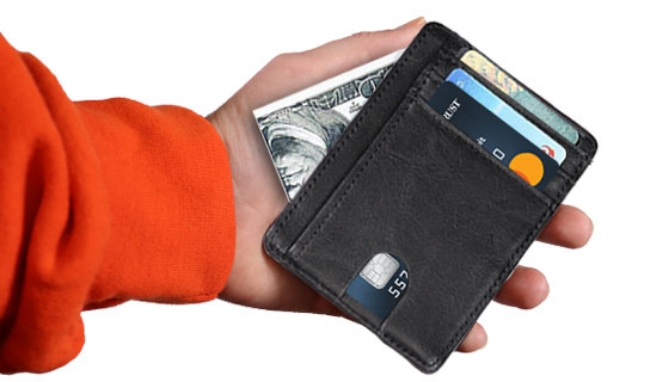 Picture 2 of RFID-Blocking Slim Wallet with ID Window