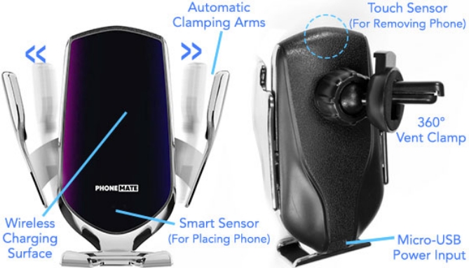 Picture 2 of Phone Mate Wireless Charging Phone Mount