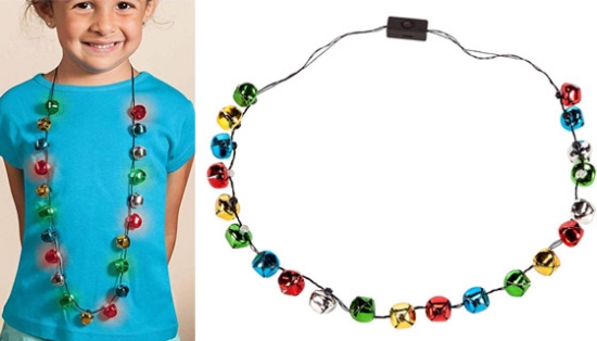 Jingle all the way to your holiday party with this fun light up necklace!