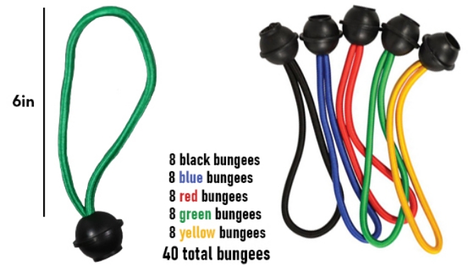 Picture 2 of 40pc Heavy-Duty Ball Stretch Bungee Cord Set
