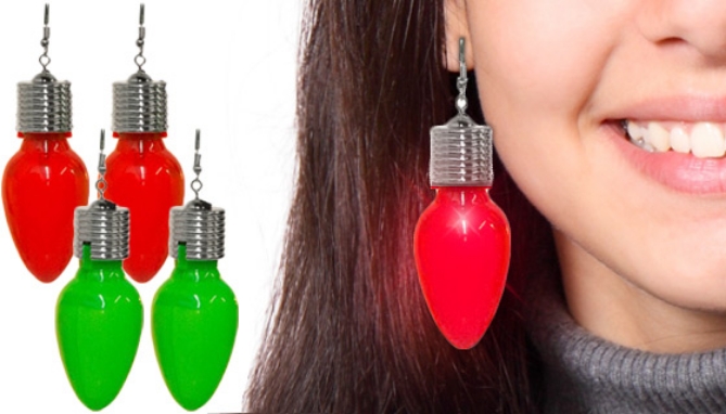 Picture 7 of Jumbo Flashing Holiday Earrings 2-Pack