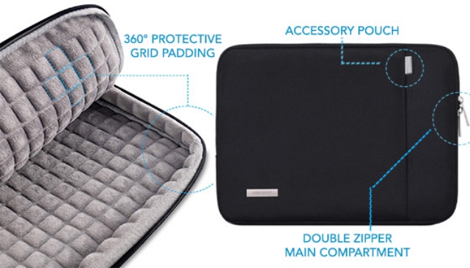 Picture 2 of Padded Protective Laptop and Tablet Sleeve up to 13in