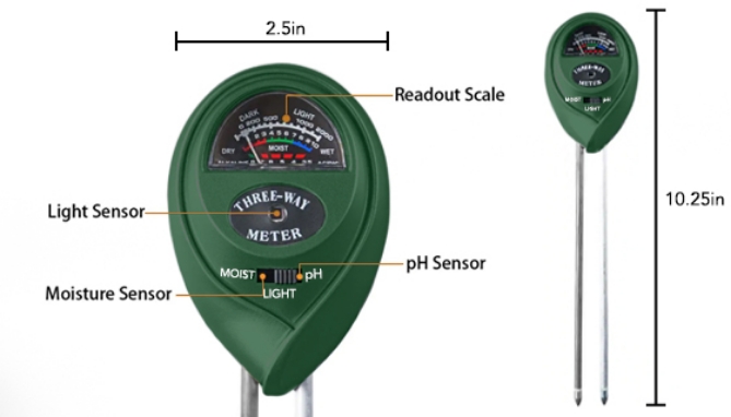 Click to view picture 2 of 3 in 1 Soil Meter by Finelife
