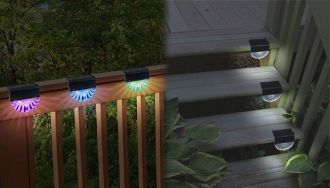 Solar Color-Changing Deck Lights - Set of 3