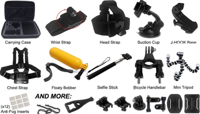 Picture 4 of 45pc GoPro and Action Camera Accessory Kit