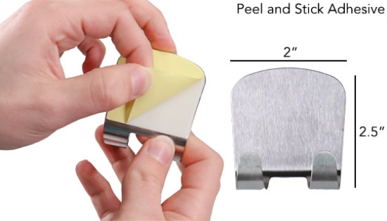 2pk Peel & Stick Shaving Razor Hooks