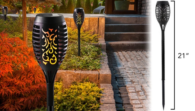 Picture 4 of Dancing Flame Tiki Torch (Solar Powered) 6-Pack