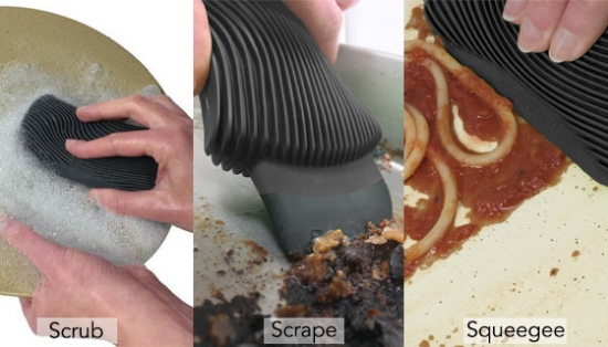 3 in 1 Silicone Wave Sponge and Scraper by FusionBrands