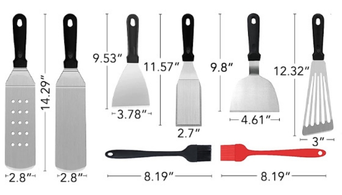 Picture 4 of 18pc Flattop Grill and Griddle BBQ Accessory Kit