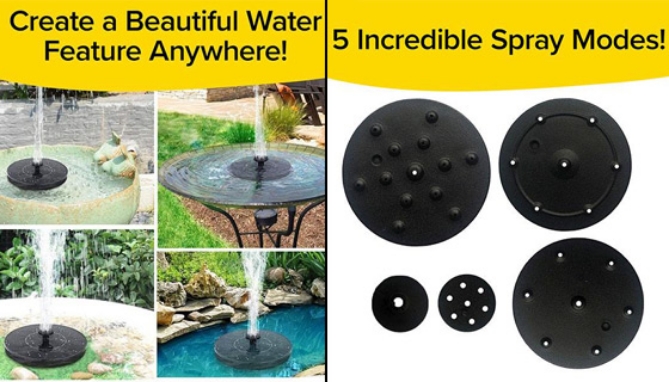 Picture 4 of Fast Fountain: The Instant Solar-Powered Water Fountain for Birdbaths, Pools, and More