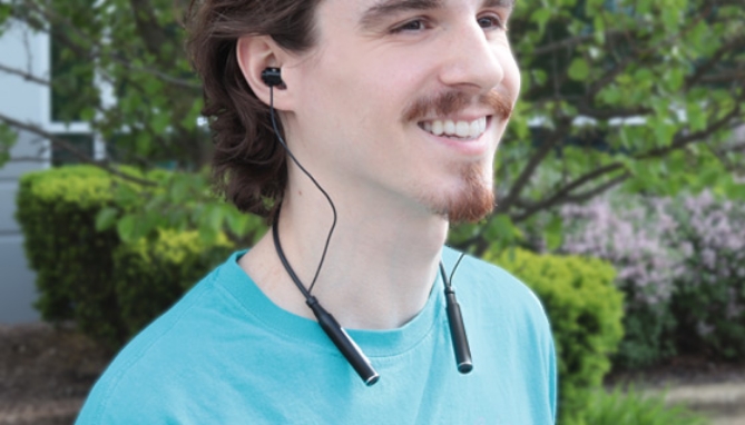 Click to view picture 3 of Behind The Neck Wireless Headset with Microphone