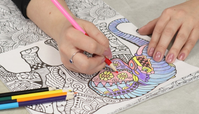 Picture 4 of Creative Charm Coloring Book - 100 Design and Includes 5 Colored Pencils