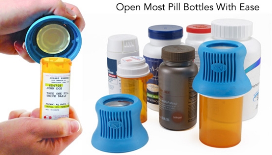 Medicine Bottle Opener w/ Built-In Magnifier 2-Pack