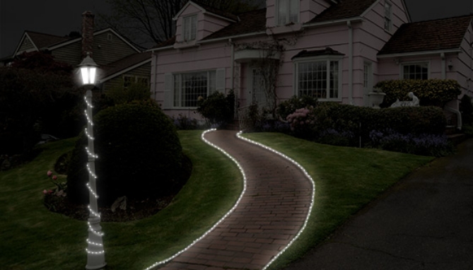 Picture 5 of 50 LED Solar Rope Lights White - 16.5 ft. of Lights (23 ft E to E)