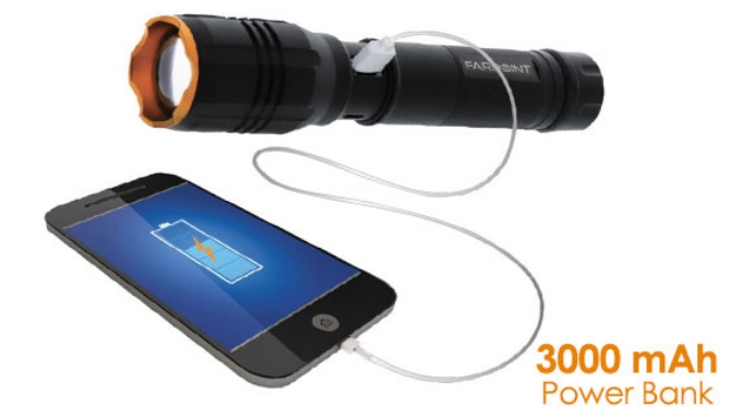 Picture 3 of Farpoint 2500LM Rechargeable Flashlight and Power Bank