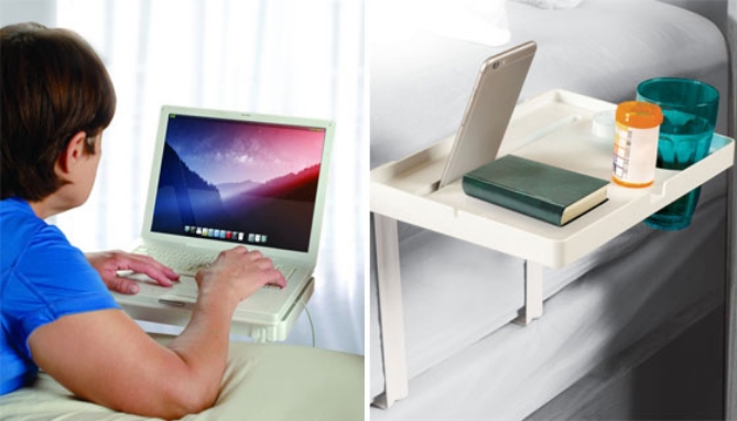 Click to view picture 3 of Instant Bedside Table with Device Cradle and Cupholder