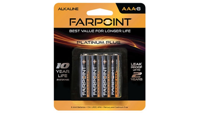 Picture 2 of Farpoint Alkaline Premium Plus AAA Batteries - 8-Pack