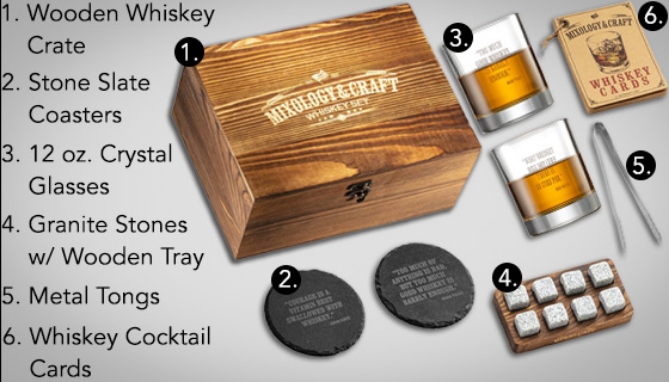 Picture 4 of Collector's Edition: Mixology & Craft Whiskey Set in Handsome Wooden Box