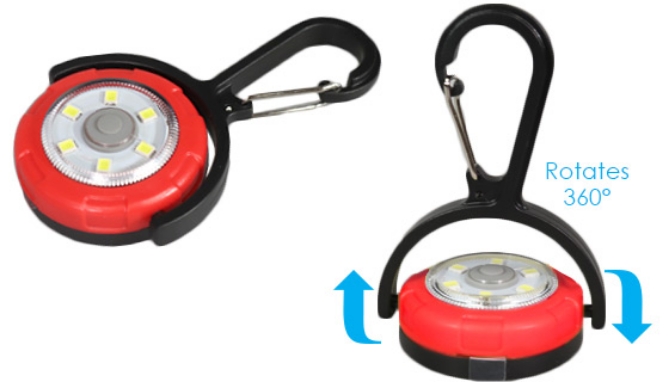 Picture 3 of 360 Swivel Carabiner Lights 2-Pack - Robust and Bright!
