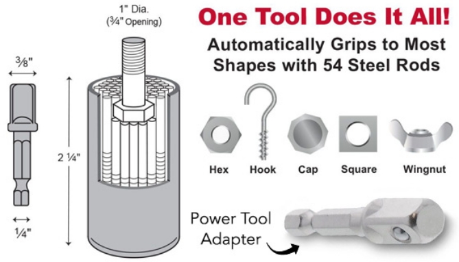 Picture 2 of Universal Socket Tool with Power Tool Adapter