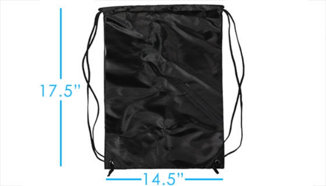 Picture 2 of Black Drawstring Backpack