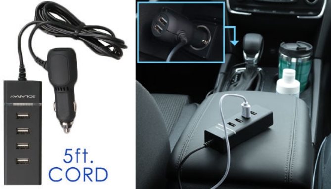 Picture 2 of 6-Port USB Car Charger - Extends Power to Back Seat