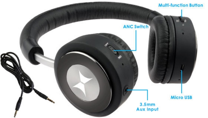 Picture 3 of Soundlux Wireless Active Noise-Cancelling Headphones