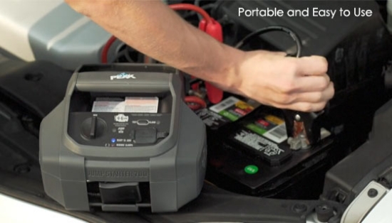 Jump-start any four to six-cylinder car, truck, or van with the Portable 700 Amp Power Station by Peak. Just hook up the cables, turn the Power Station on, and start the vehicle. It's that easy!