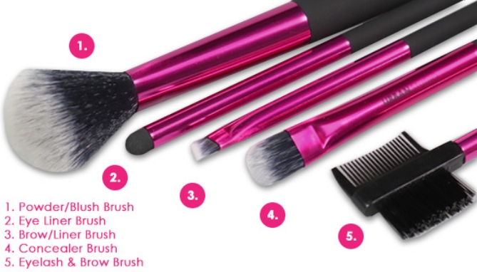 Picture 2 of 6pc Makeup and Brush Set