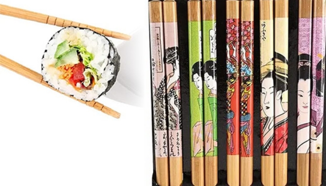 Picture 2 of 9pc Bamboo Sushi Making Kit