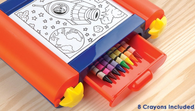 Picture 3 of Color & Scroll Art Desk with Crayons and 50 Coloring Pages